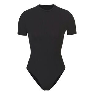 SKIMS Black Short Sleeve Bodysuit